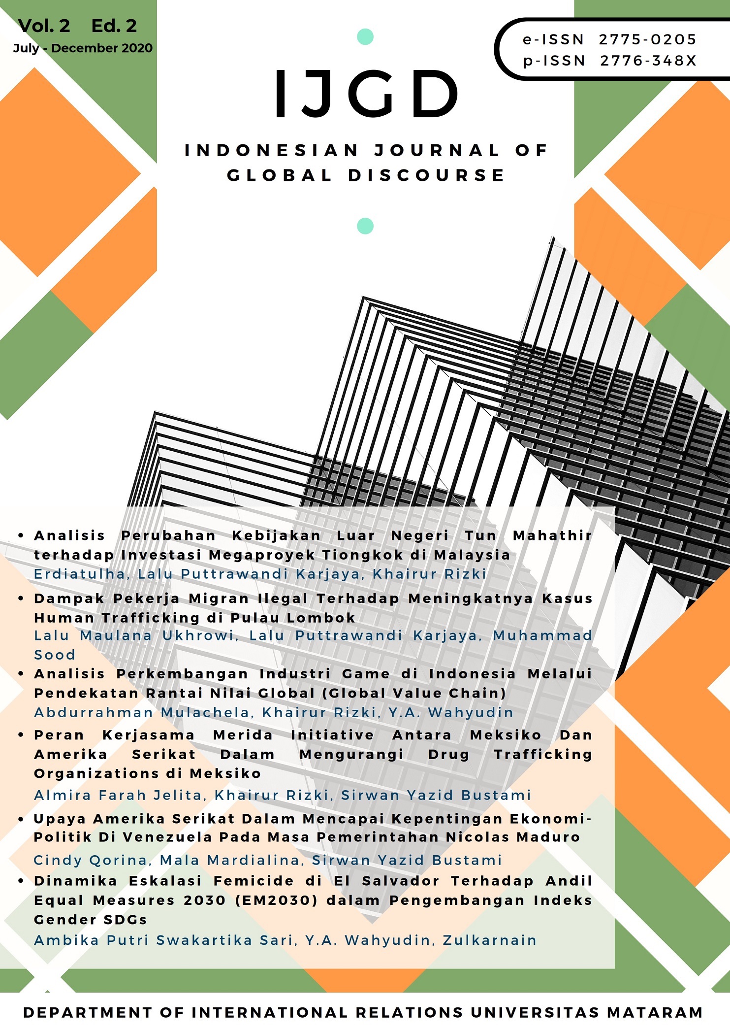 					View Vol. 2 No. 2 (2020): Indonesian Journal of Global Discourse
				