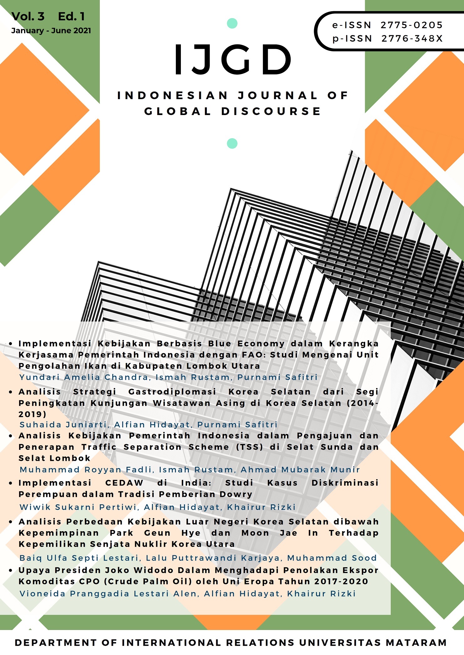 					View Vol. 3 No. 1 (2021): Indonesian Journal of Global Discourse
				