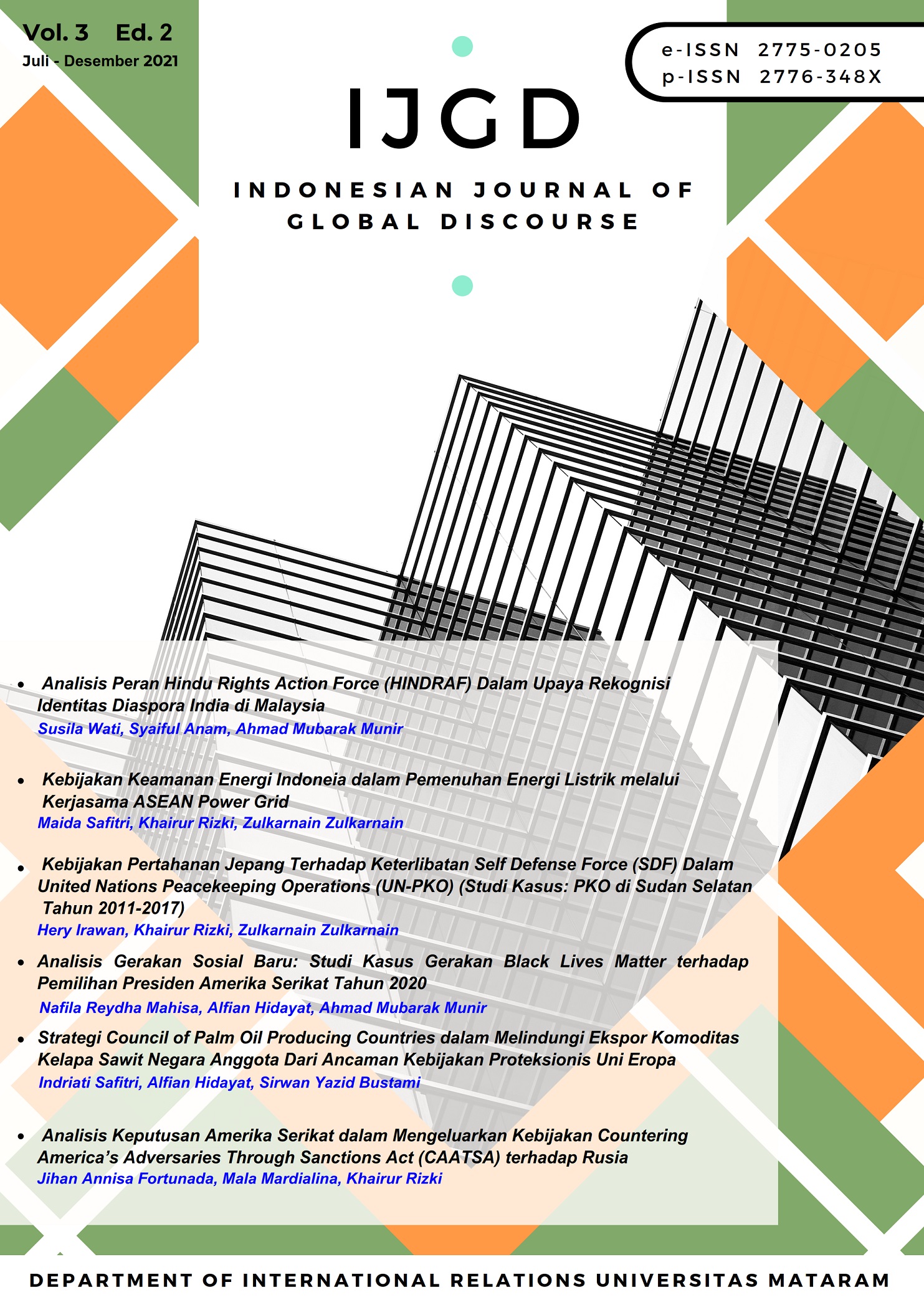 					View Vol. 3 No. 2 (2021): Indonesian Journal of Global Discourse
				